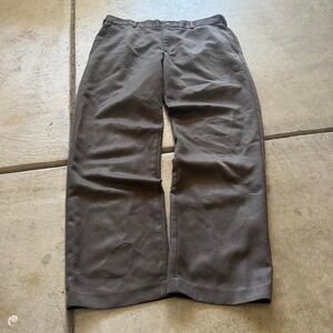 34x29 Green Straight Wide Leg Pleated Dress Pants Y2K Grunge 2000s Vintage